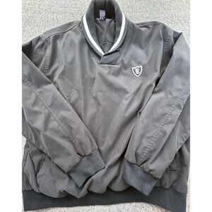 Polo Golf Ralph Lauren Pullover Mens Large Black Windbreaker Logo Jacket Vintage